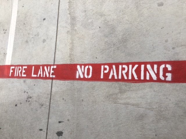 Fire Lane No Parking Striping and Stencil