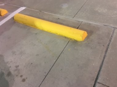Concrete Wheel Stop Painted Yellow